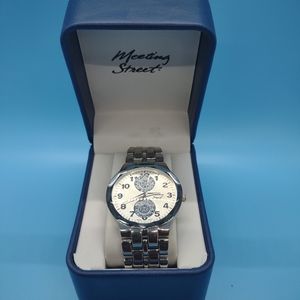Meeting Street Quartz Silvertone Stainless Steel Men's Wrist Watch
